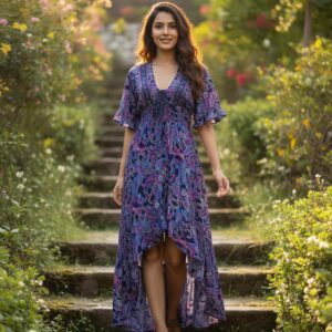 Kasturi Silk 1253 – Premium Long Flair Silk Dress (5‑Piece Pack)