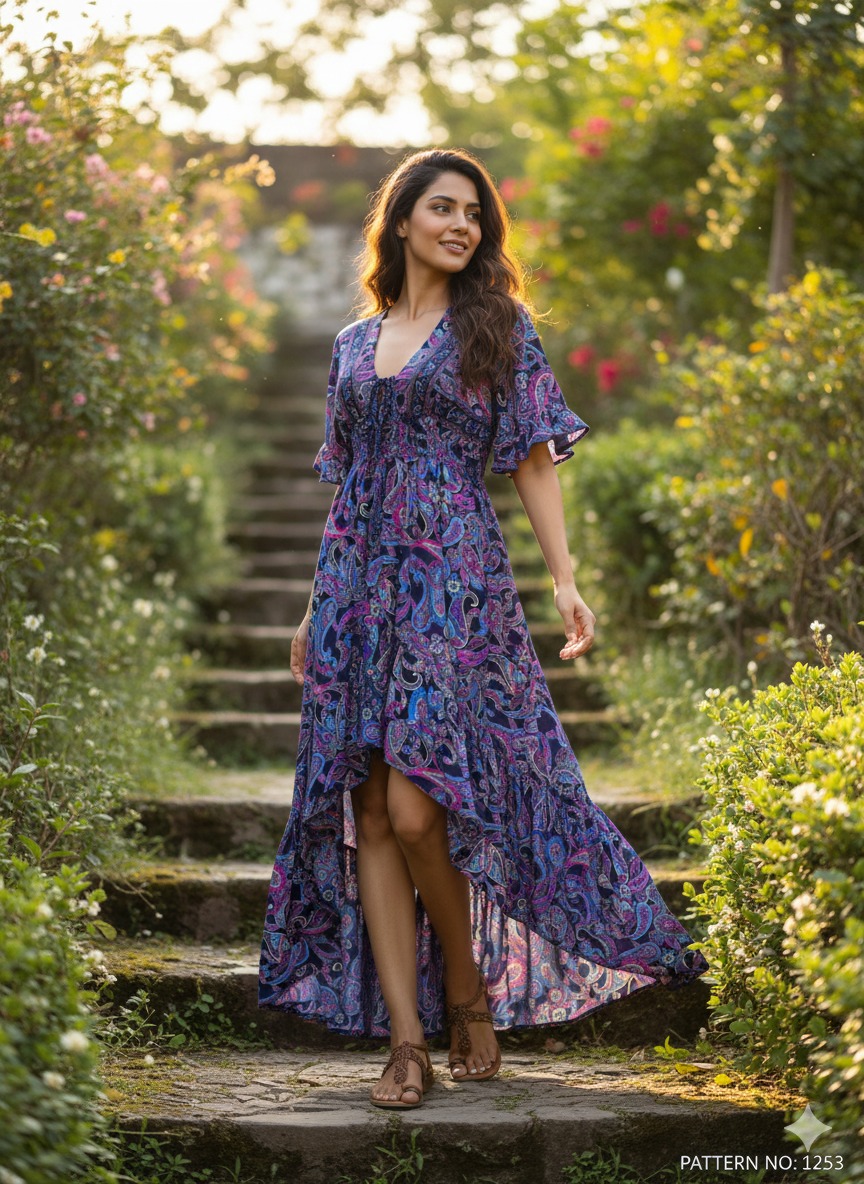 Kasturi Silk 1253 – Premium Long Flair Silk Dress (5‑Piece Pack) - Image 3