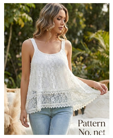 A delicate white lace top featuring intricate floral embroidery, scalloped hem, and flared silhouette for effortless elegance